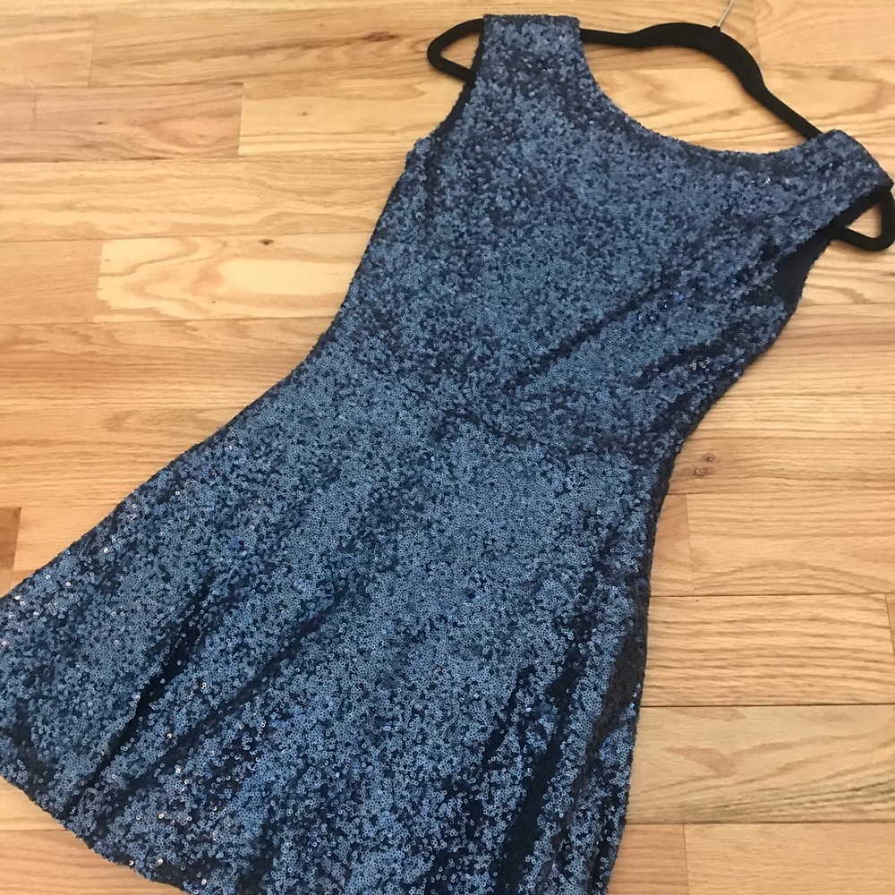 Navy sequin dress